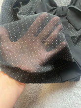 Load image into Gallery viewer, Zara Basic Shirt Womens Small Black Mini Polkadots Bow Sheer Blouse Casual Lady
