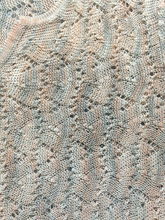 Load image into Gallery viewer, Soft Surroundings Sweater Womens Medium Peach Gray Open Knit Acrylic Nylon Lady
