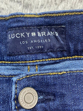 Load image into Gallery viewer, Lucky Brand Jeans Adult 40x30 Blue Denim Straight Leg Zip Fly Whiskered Mens
