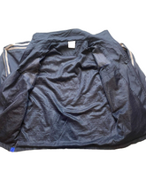 Load image into Gallery viewer, Adidas Jacket Adult Large Navy Full Zip Three Stripes Logo Windbreaker Mens

