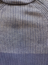 Load image into Gallery viewer, Chicos Sweater Womens 1 (Medium) Navy Silver Oversized Mock Neck Outerwear Lady
