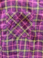 Load image into Gallery viewer, LL Bean Shirt Women Extra Small Burgundy Scotch Plaid Button Up Flannel Collared
