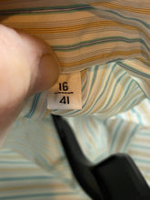 Load image into Gallery viewer, Kiton Shirt Adult 16/41 (Large) Yellow Stripes Button Up Casual Cuffs Dress Mens
