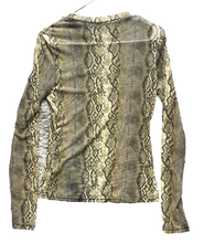 Load image into Gallery viewer, AFRM Shirt Womens Large Snakes Skin Animal Print Spandex Stretch Pullover Ladies
