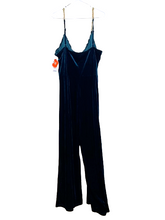 Load image into Gallery viewer, Cider Jumpsuit Womens 4XL Velvet Dark Green Gold Chain Strap Wide Leg Romper NWT
