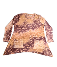 Load image into Gallery viewer, LOGO by Lori Goldstein Shirt Womens Large Lagenlook Oversized Jacquard Tunic
