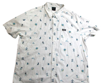 Load image into Gallery viewer, Ron Jon Surf Shop Shirt Adult 2XL White Hawaiian Tropical Surfer AOP Spandex Men
