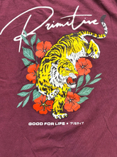 Load image into Gallery viewer, Primitive Shirt Youth Extra Large Maroon Skateboarding Island Tiger Skater Boys
