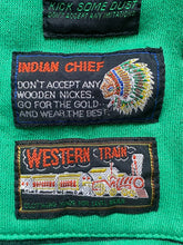 Load image into Gallery viewer, Gitano Sweater Adult Small Green Patches American West Indian Chef Cowboy Mens
