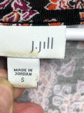 Load image into Gallery viewer, J Jill Dress Womens Small Black Peach Purple Maxi AOP Paisley Boho Rayon Spandex
