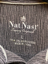 Load image into Gallery viewer, Nat Nast Shirt Adult Large Charcoal Gray Textured Polo Collared Golf Preppy Mens
