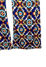 Load image into Gallery viewer, Golden Black Pants Womens 1X (32x28) Geometric AOP Festive Boho Spandex Plus NWT
