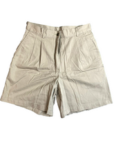 Load image into Gallery viewer, LL Bean Shorts Womens 8 (28x7) Tan Khaki Pleated High Waist Chino Casual Ladies

