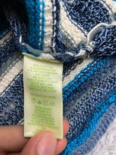 Load image into Gallery viewer, Sigrid Olsen Sweater Womens Large Navy White Viscose Rayon Button Front Cardigan
