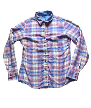 Load image into Gallery viewer, Kuhl Shirt Womens Small Blue Pink Kamila Flannel Plaid Oversized Casual Comfy
