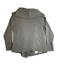 Load image into Gallery viewer, Zenergy by Chicos Sweater Womens 2 Gray Toggle Cardigan Spandex Asymmetric

