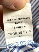 Load image into Gallery viewer, Janis &amp; John Paris Shirt Womens 2XL XXL Blue Striped Button Up Pocket Ladies
