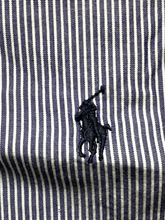 Load image into Gallery viewer, Ralph Lauren Shirt Adult 17.5 34/35 Navy White Stripe Button Up Casual Dress Men
