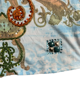 Load image into Gallery viewer, SPY Shirt Womens Medium Colorful Ladies Rhinestone Embellished Boho AOP Flower
