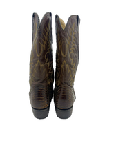 Load image into Gallery viewer, John Wayne Boots Mens 14.5 Brown Cowboy Snakeskin Mid Calf Pull On Western RARE

