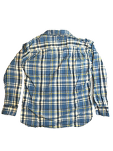 Load image into Gallery viewer, B Society Shirt Adult Extra Large Blue White Plaid Flap Pockets Comfort Fit Mens
