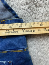 Load image into Gallery viewer, Xiao Tu Bao Overalls Womens 170 Small Blue Denim Shortalls Short Denim Bib NWT
