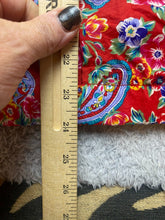 Load image into Gallery viewer, VTG LIZSPORT Liz Claiborne Jacket Women Large Red Blue AOP Paisley Flower Hooded
