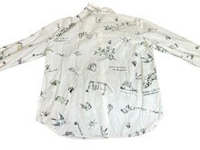 Load image into Gallery viewer, Chicos Shirt Womens 2 White Paint Yourself An Adventure Artsy Button Up Ladies
