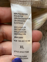 Load image into Gallery viewer, Democracy Shirt Womens Extra Large Tan Lavender AOP Floral Ruffle Trim Boho NWT
