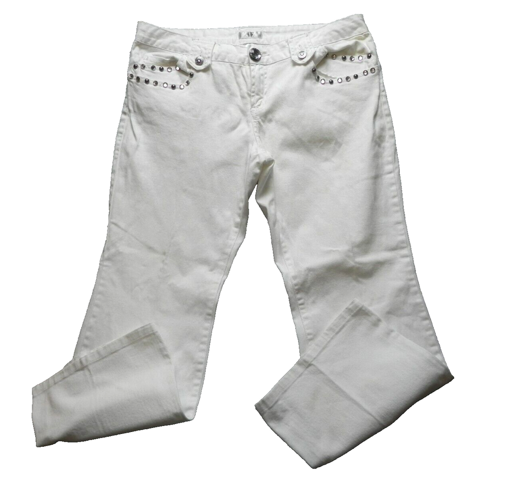 Metro 7 Seven Jeans Womens 16 (37x27.5) Studded Rhinestone Pockets Spandex Lady