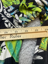 Load image into Gallery viewer, Chicos Shirt Womens 3 Black Green AOP Geometric Flower Whimsigoth Rayon Blouse
