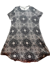 Load image into Gallery viewer, Riley &amp; James Dress Womens 2X Black White AOP Paisley Floral Boho Rayon Spandex
