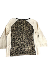 Load image into Gallery viewer, Chico's Zenergy Shirt Womens 1 (Medium) Brown Leopard Print Blouse Raglan Ladies
