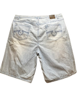 Load image into Gallery viewer, Attitude Shorts Adult 50 Blue Denim Jean Bermuda Flat Front Hip Hop Baggy Mens
