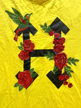 Load image into Gallery viewer, Hudson Outerwear Shirt Womens 3X Yellow Embroidery Rose Hip Hop Streetwear Plus
