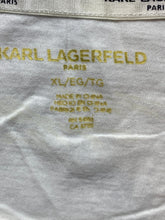 Load image into Gallery viewer, Karl Lagerfeld Paris Shirt Womens Extra Large Ivory Oversized Rhinestones Ladies

