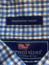 Load image into Gallery viewer, Vineyard Vines Shirt Adult Small Checkered Saltwater Wash Slim Murray Whale Mens
