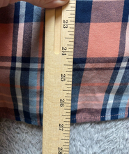 Load image into Gallery viewer, Lauren Ralph Lauren Shirt Womens Medium Peach Teal Button Up Flannel Plaid Lady

