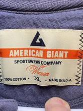 Load image into Gallery viewer, American Giant Jacket Womens Extra Large Gray Full Zip Mock Neck Fleece USA Moto
