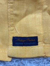 Load image into Gallery viewer, Indigo Palms Shirt Adult Extra Large Yellow 100% Linen Button Up Casual Mens
