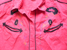 Load image into Gallery viewer, Short Circuit Shirt Womens Medium Button Up Embroidered WESTERN Beaded Ladies
