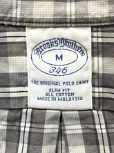 Load image into Gallery viewer, Brooks Brothers 346 Shirt Adult Medium Gray Slim Fit Plaid Button Up Casual Mens
