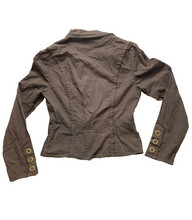 Load image into Gallery viewer, XCVI Wearable Jacket Womens Extra Small Brown Snaps Career Blazer Spandex USA
