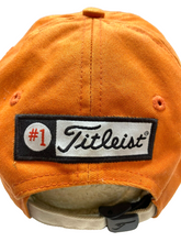 Load image into Gallery viewer, Titleist Hat Cap Adult Buckle Strap Orange Baseball Embroidered FJ Golf FootJoy
