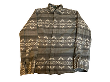Load image into Gallery viewer, Bixby Nomad Shirt Adult Medium Gray Aztec Pocket Button Up Casual Slim Fit Mens
