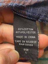 Load image into Gallery viewer, STOIC Shirt Adult Large Blue Ivory Button Up Flannel Plaid Pocket Casual Mens
