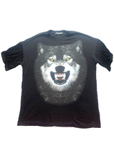 Load image into Gallery viewer, Wolf Shirt Adult Extra Large Black AOP Wildlife Streetwear Skater DAAS Mens
