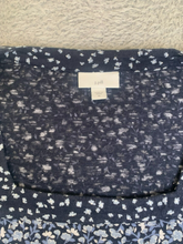 Load image into Gallery viewer, J Jill Shirt Womens Extra Large Navy AOP Flower Square Neck Flowy Blouse Ladies
