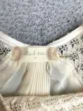 Load image into Gallery viewer, Anthropologie Altar'd State Shirt Womens Medium Beige Open Knit Sheer Tunic Boho
