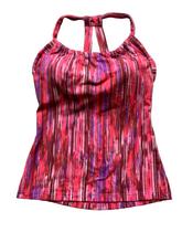 Load image into Gallery viewer, Prana Shirt Womens Medium Pink Purple Halter Summer Geometric Padded Shelf Bra
